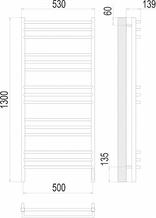 Соренто П15 500х1300 электро (sensor quick touch) Полотенцесушитель  TERMINUS Клин - фото 3