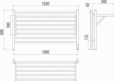 Горизонт П8 1000х600 электро (sensor quick touch) Полотенцесушитель TERMINUS Клин - фото 5
