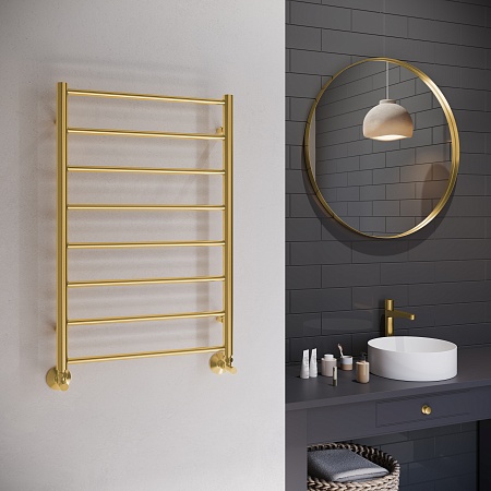 Аврора П8 500х800 Полотенцесушитель TERMINUS Брашированное золото Клин - фото 3 Аврора П8 500х800 Полотенцесушитель TERMINUS Брашированное золото Клин - фото 3