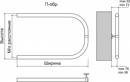 П-обр БШ 500х500 Полотенцесушитель  TERMINUS Клин - фото 3
